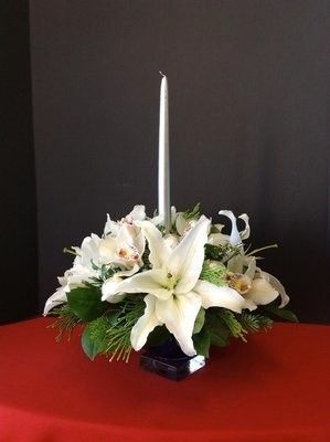 Orchids and Lilies Floral Centerpiece