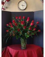 2 Dozen Long Stem Red Roses with Berries