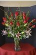 Love Inspiration of Red Roses and Stargazer Lilies
