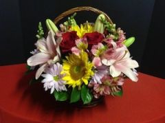 Basket of Flowers with Love
