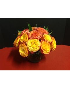 Bubble Bowl of Sunshine with Roses