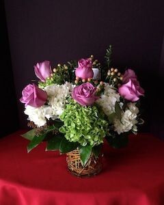 Hydrangea with Lavender Roses