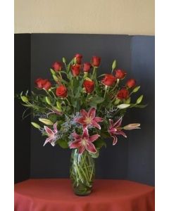 Bouquet of Roses and Lilies
