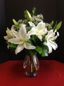 White lilies in a vase