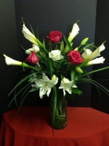Calla Lilies and Roses Flower Bouquet