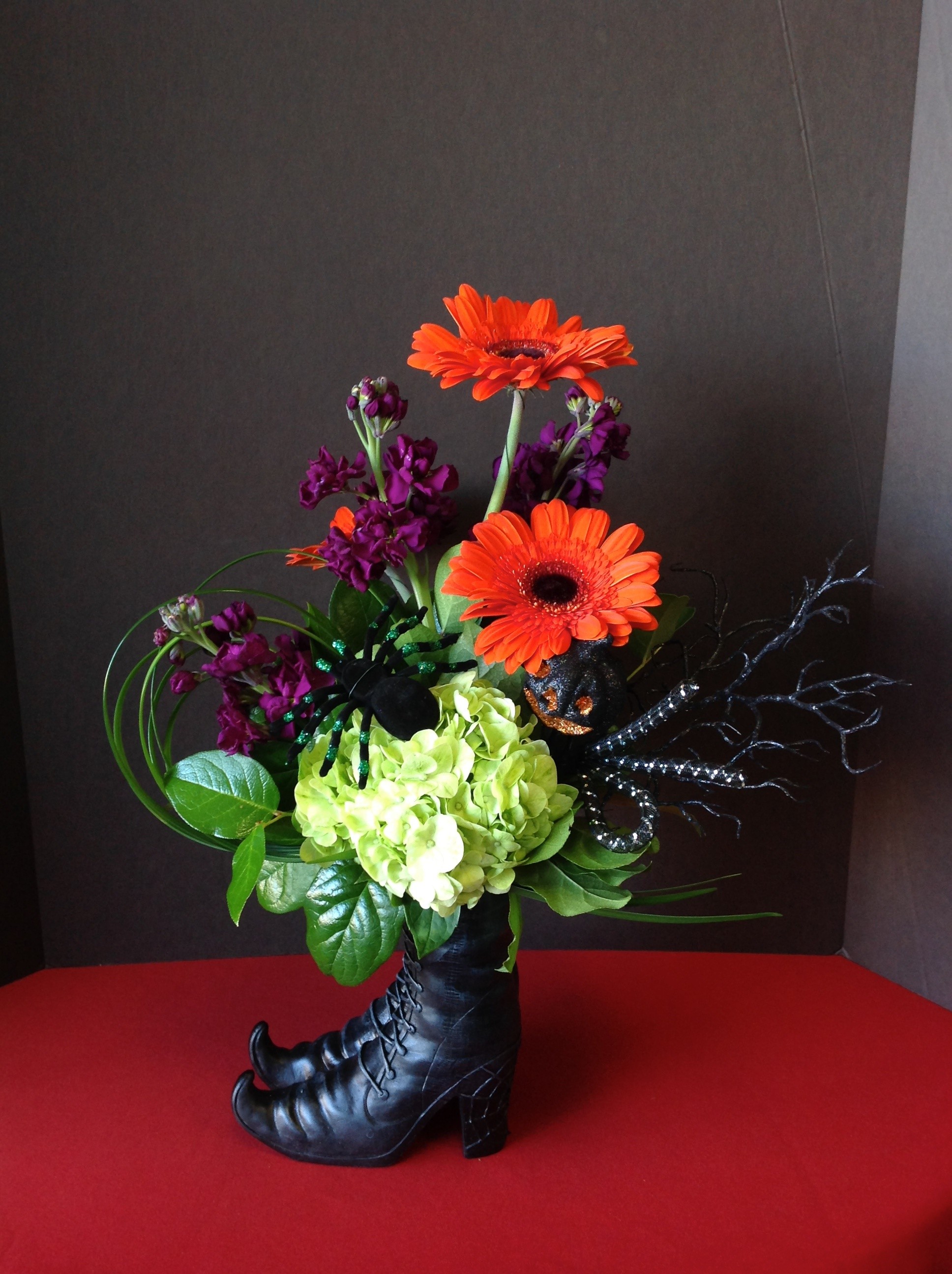 Halloween Flowers In Boots Enchanted Florist